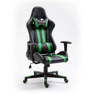 Dark Gamer szék nyak- és derékpárnával - zöld-fekete kép