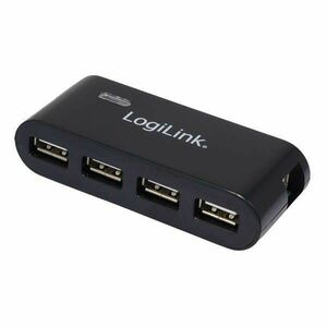LogiLink USB 2.0-ás 4 portos hub, táppal, fekete kép