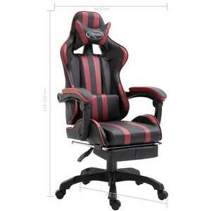 bordó műbőr gamer szék lábtartóval kép