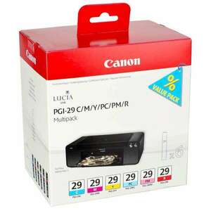 Canon PGI-29 C/M/Y/PC/PM/R tintapatron 6 db Eredeti Cián, Magenta... kép