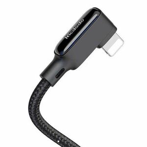 USB to Lightning cable, Mcdodo CA-7300, angled, 1.8m (black) kép