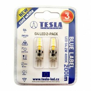 Tesla - LED izzó, G4, 2W, 12V DC, 200lm, 4000K, 100°, 2 db-os szett kép