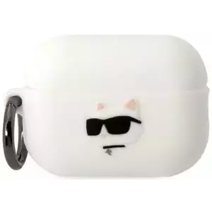 Tok Karl Lagerfeld AirPods Pro 2 cover white Silicone Choupette Head 3D (KLAP2RUNCHH) kép