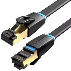 Kábel Ethernet RJ45 Flat Network Cable Vention IKCBG, Cat.8, U/FTP, 1m (Black) kép