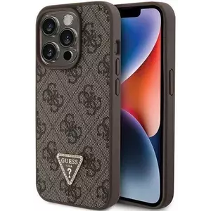 Tok Guess GUHCP15XP4TDPW iPhone 15 Pro Max 6.7" brown hardcase Leather 4G Triangle Strass (GUHCP15XP4TDPW) kép