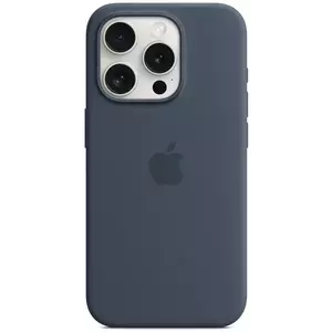 Tok Apple iPhone 15 Pro Silicone Case with MS - Storm Blue kép