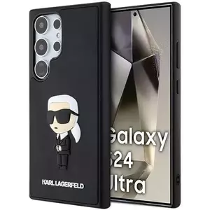 Tok Karl Lagerfeld KLHCS24L3DRKINK S24 Ultra S928 black hardcase 3D Rubber Ikonik (KLHCS24L3DRKINK) kép