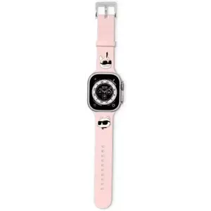 Óraszíj Karl Lagerfeld Strap KLAWLSLKCNP Apple Watch 42/44/45/49mm pink strap 3D Rubber Karl&Choupette Heads (KLAWLSLKCNP) kép
