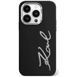 Tok Karl Lagerfeld KLHCP15LSCMSMVK iPhone 15 Pro 6.1" black hardcase Silicone Metal Script Logo (KLHCP15LSCMSMVK) kép