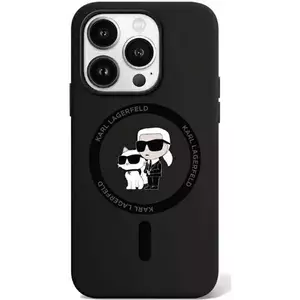 Tok Karl Lagerfeld KLHMP15LSCMKCRHK iPhone 15 Pro 6.1"black hardcase Silicone Karl & Choupette MagSafe (KLHMP15LSCMKCRHK) kép