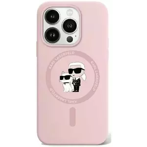 Tok Karl Lagerfeld KLHMP15LSCMKCRHP iPhone 15 Pro 6.1" pink hardcase Silicone Karl & Choupette MagSafe (KLHMP15LSCMKCRHP) kép