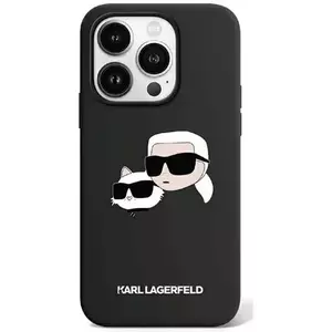 Tok Karl Lagerfeld KLHMP15LSKCHPPLK iPhone 15 Pro 6.1" black hardcase Silicone Karl & Choupette MagSafe (KLHMP15LSKCHPPLK) kép