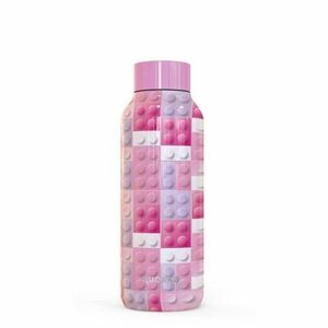 Quokka Solid Kids vákum szigetelt vizesüveg 510 ml, pink bricks kép