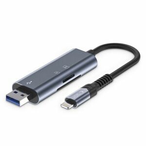 Tech-Protect Ultraboost kártyaolvasó USB / Lightning / SD / Micro SD, szürke kép