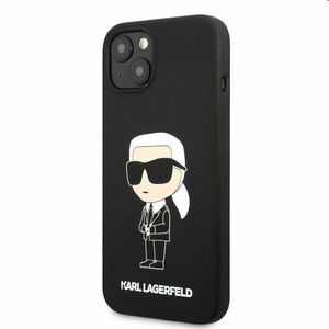Karl Lagerfeld Liquid Silicone Ikonik NFT hátlapi tok Apple iPhone 13 számára, fekete kép