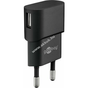 Goobay USB hálózati adapter, töltő, töltőfej fekete 1A kép