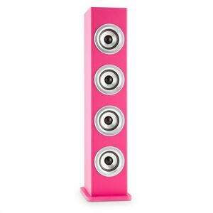 Auna Karaboom LED bluetooth hangfal, USB, AUX, karaoke, 2 mikrofon, rózsaszín kép