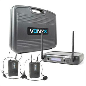 Vonyx WM73H, vezeték nélküli mikrofon rendszer, 2-csatornás, 2 x zsebadó headsettel kép