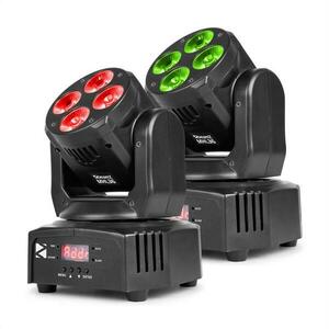 Beamz MHL36, mozgó fej szett, 2 LED reflektor, 4x9W 4in1 RGBW LED, fekete kép