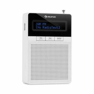 Auna DigiPlug FM, aljzatba szúrható rádió, FM, BT, LCD kijelző, fehér kép