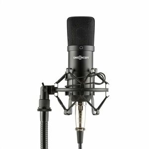 OneConcept Mic-700, stúdió mikrofon, Ø 34 mm, kardioid, pók, szél elleni védelem, XLR, fekete kép