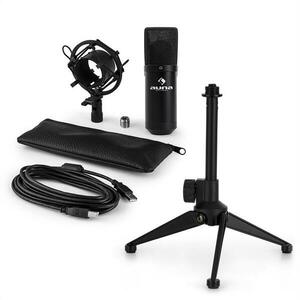 Auna MIC-900B V1 USB mikrofon szett, fekete kondenzátor mikrofon | asztali állvány kép