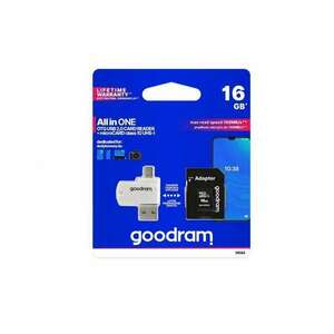 16GB microSDHC Goodram UHS-I CL10 memóriakártya + OTG kártyaolvas... kép