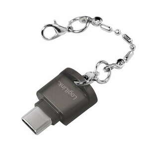 Logilink USB-C - microSD-kártyaolvasó, kulcstartó, szürke kép