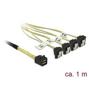 Delock Kábel Mini SAS HD SFF-8643 >4 x SATA 7 érintkezős hüvel... kép