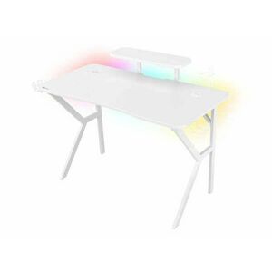 Genesis Holm 320 Gamer asztal RGB világítással, fehér kép