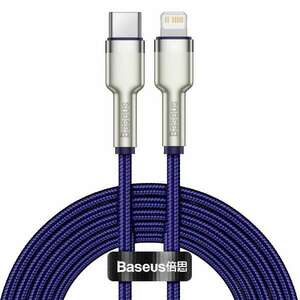 USB-C Lightning kábel Baseus Cafule, 20W, 2m, lila (CATLJK-B05) kép