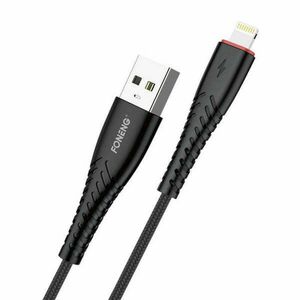 Foneng X15 USB to Lightning Cable, 2.4A, 1.2m (Black) kép