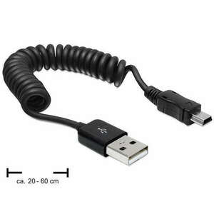 Delock USB 2.0-A anya > USB mini apa spirál kábel kép