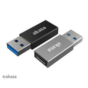 Akasa USB Type-A apa - USB Type-C anya adapter 2db fekete és szür... kép