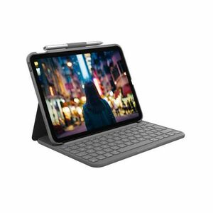 Logitech Slim Folio Keyboard Case for iPad (10th gen) - Grey - US kép