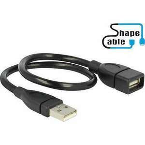 DeLock USB 2.0 Type-A male > USB 2.0 Type-A female ShapeCable 0, 3... kép