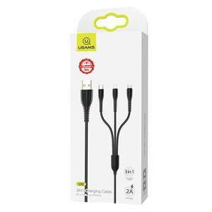 Usams U35 3IN1 Charging Cable Black US-SJ367B kép