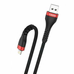 Foneng Cable USB to Lightning, X82 iPhone 3A, 1m (black) kép