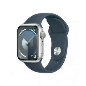 Apple Watch S9 41mm ezüst Alu tok, Sötétkék sport szíj (M/L) kép