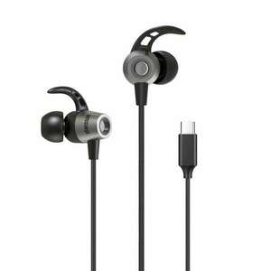 Stansson HE-105-BL USB-C fülhallgató fekete-ezüst kép
