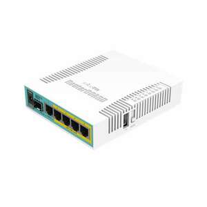 LAN/WIFI MikroTik hEX PoE 5x gigabites LAN porttal, 4xPoE ki, 1xSFP kép