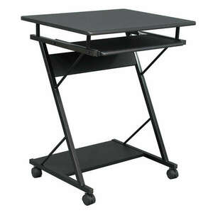 Mozgatható számítógépasztal/Gamer asztal kerekekkel, fekete, TARAK kép