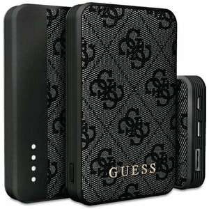 Guess Powerbank 18W GUPB10DP4GEGK 10000mAh fekete 4G bőr fém logó kép