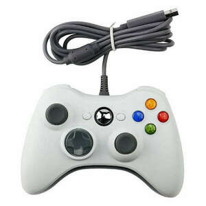 USB Gamepad, PC/PS3 kompatibilis gaming kontroller, vezetékes, fehér kép