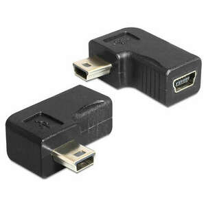 Delock USB-B mini 5 pin apa / anya adapter 90 -ban elforgatott kép