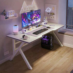 Gamer asztal minőségi íróasztal fehér 120x60x75 cm OTK-W1 kép