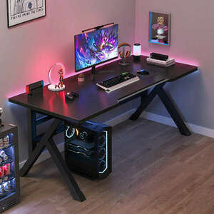 Gamer asztal minőségi íróasztal fekete 140x60x75 cm OTK-B2 kép