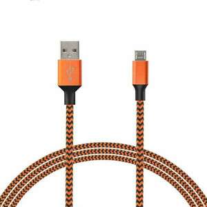 Kábel - USB A 2.0 / Micro USB 2.0A 1, 5 m. - narancs kép