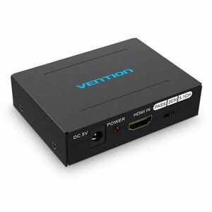 Vention HDMI -> HDMI/Optical Fiber Audio/2RCA Audio, (fekete), ko... kép