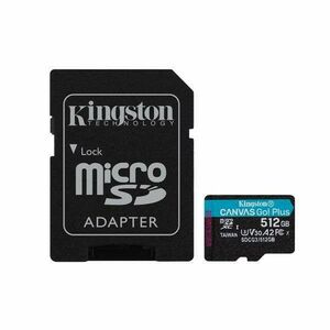 Kingston 512GB SD micro Canvas Go! Plus (SDXC Class 10 UHS-I U3)... kép
